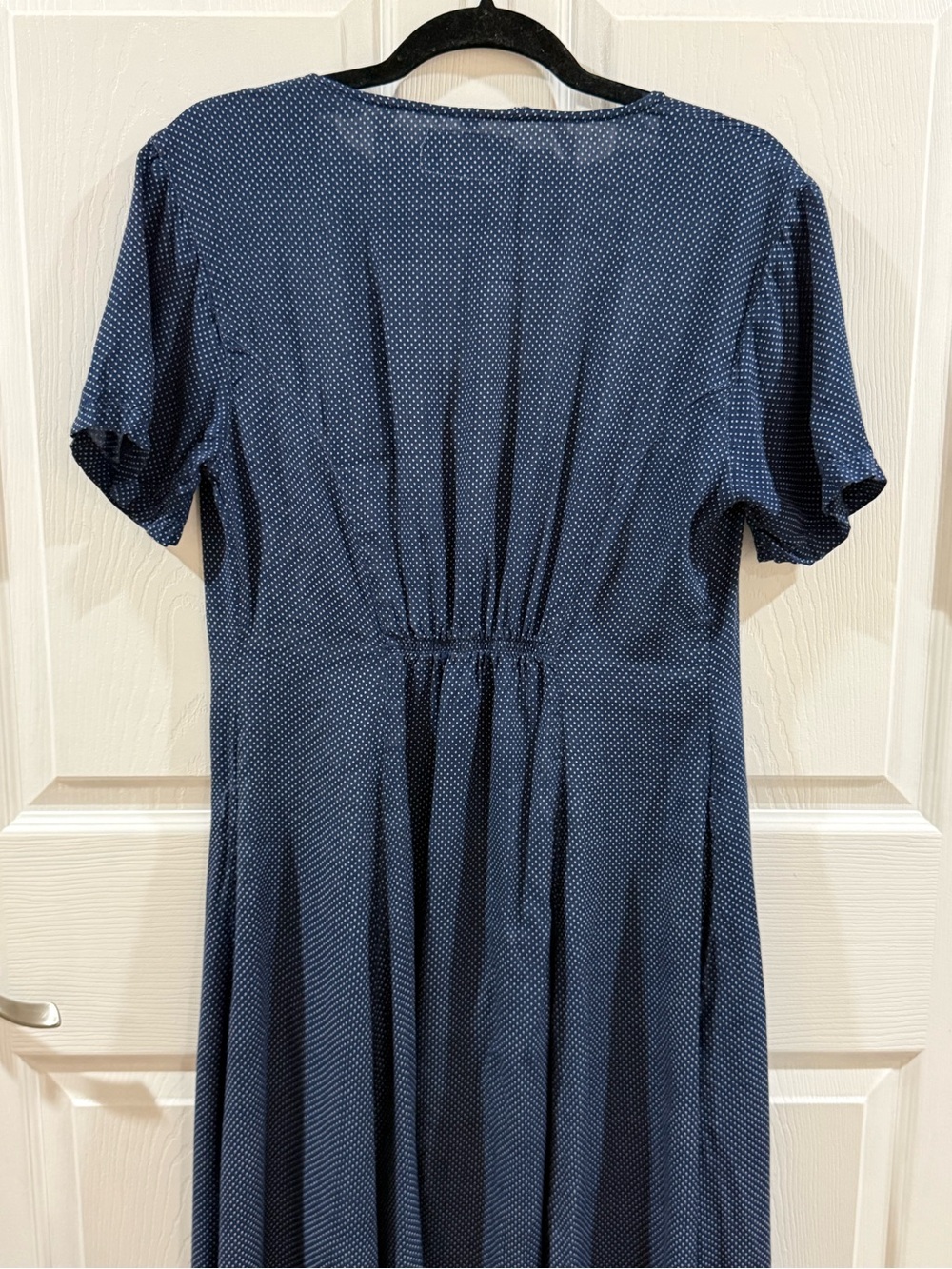 Vintage Luna Navy Polka Dot Maxi Dress Size M - Picture 6 of 7